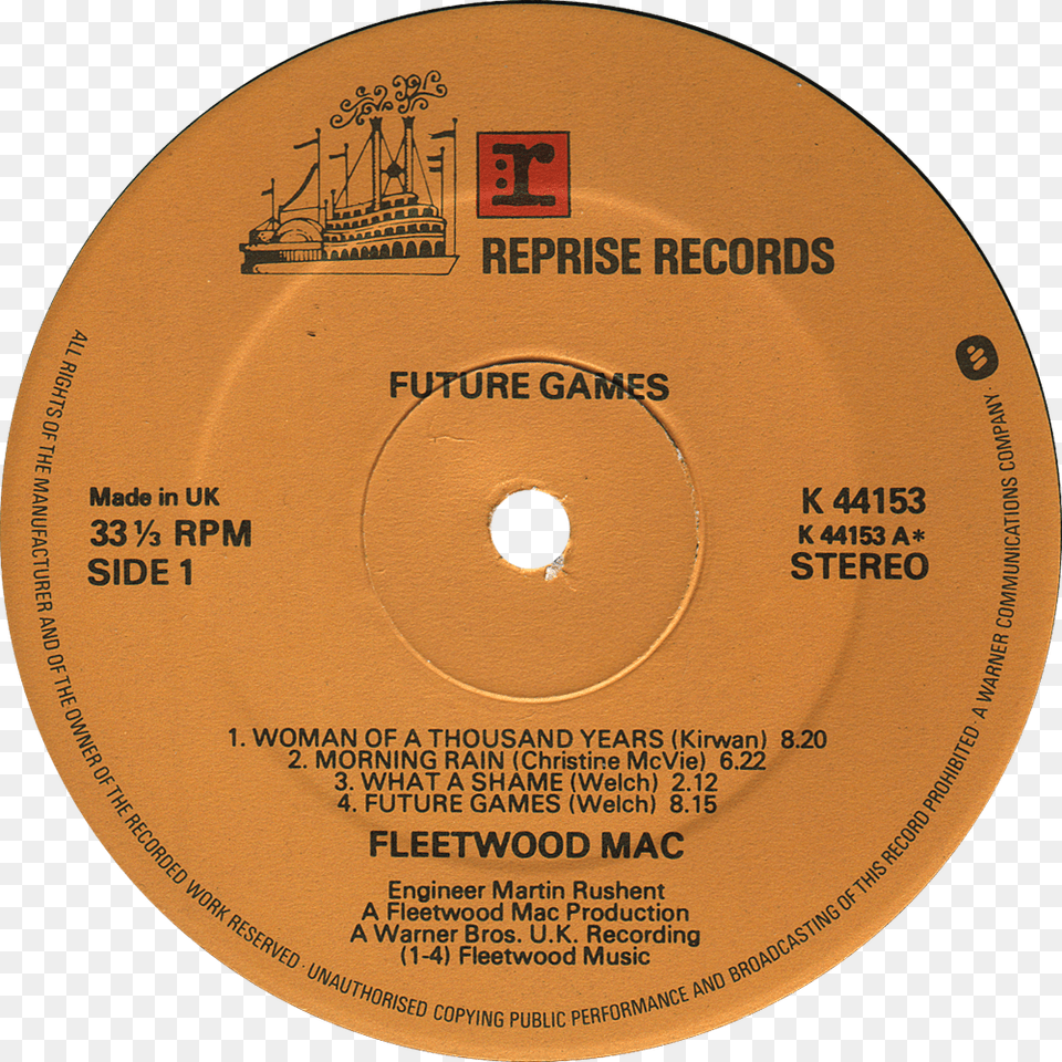 Reprise Fleetwood Mac Label, Disk, Dvd, Boat, Transportation Png Image