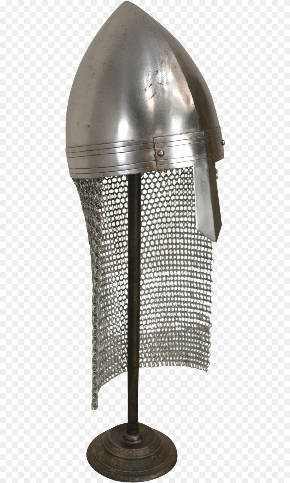 Reproduction Roman Medieval Helmet With Nose Guard And Aventail Antique, Armor, Chain Mail Free Png