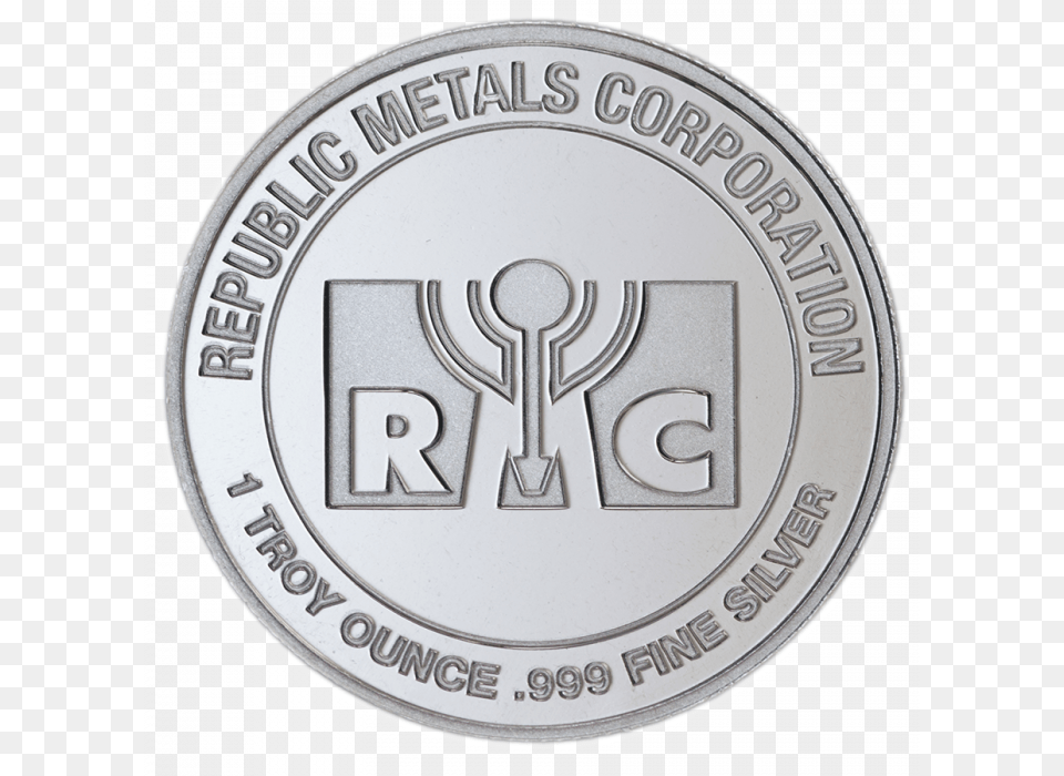 Republic Metals Corporation 1 Troy Oz Silver, Coin, Money, Wristwatch Png
