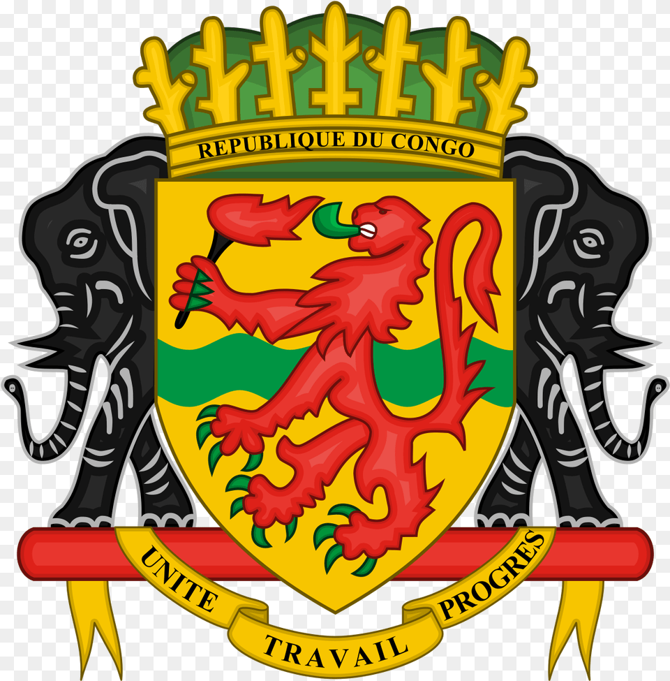 Republic Of Congo Coat Of Arms, Emblem, Logo, Symbol, Dynamite Png Image