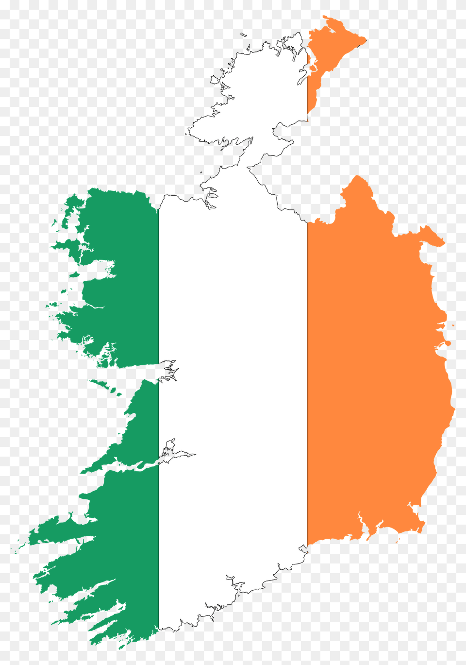 Republic Of Ireland Map Flag Clipart, Chart, Plot, Land, Nature Free Png Download
