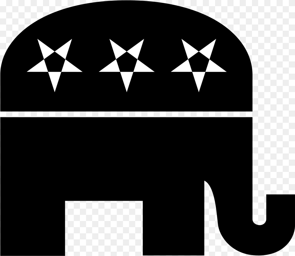 Republican Elephant Black And White, Star Symbol, Symbol, Triangle Free Png Download