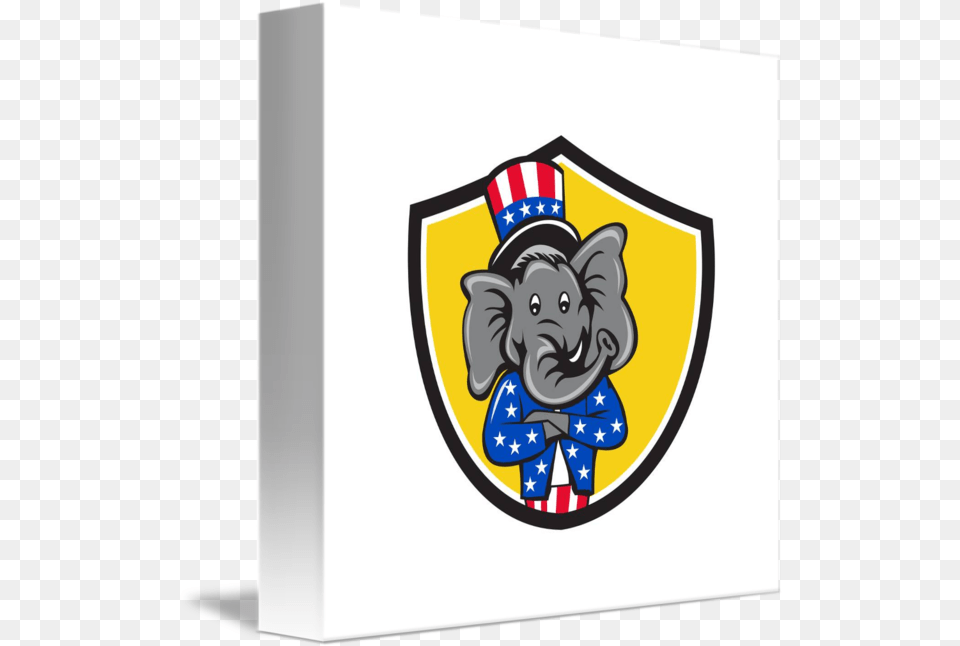 Republican Elephant Mascot Arms Crossed Shield Car By Aloysius Patrimonio Republican Party Free Png