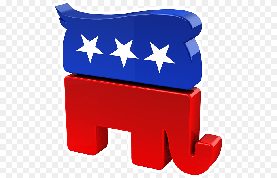 Republican Elephant With Trump Hair Ringer T Shirt For Sale, Mailbox, Symbol, Emblem Free Png Download
