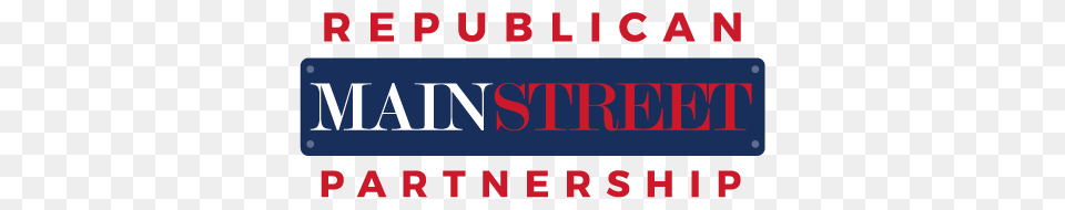 Republican Main Street Partnership Logo, License Plate, Transportation, Vehicle, Text Free Png
