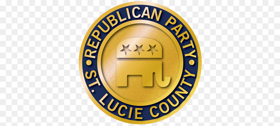 Republican Party Of St Lucie County Heritage High School Patriots Logo, Badge, Symbol, Disk Free Transparent Png