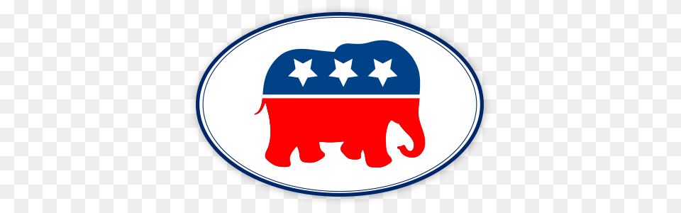 Republican Party White Oval Sticker, Logo, Symbol Png