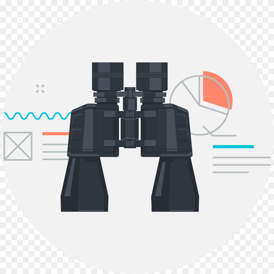 Research Icon Binoculars, Disk Free Png