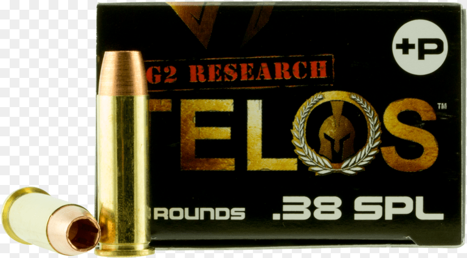 Research Telos 38spl Telos 38 Special 105 Gr Copper Bullet, Ammunition, Weapon Free Transparent Png