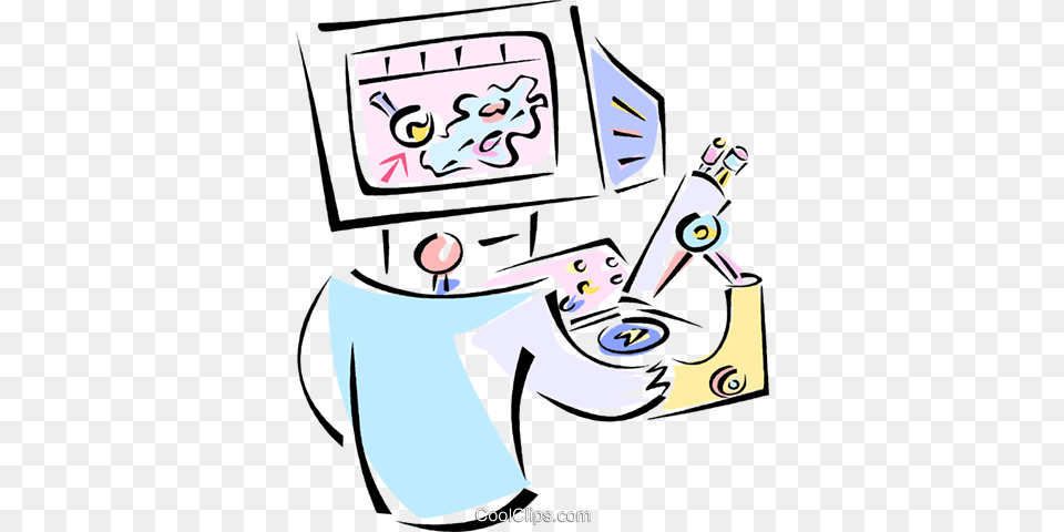 Researcher With Microscope Royalty Vector Clip Art, Person, Face, Head Free Transparent Png