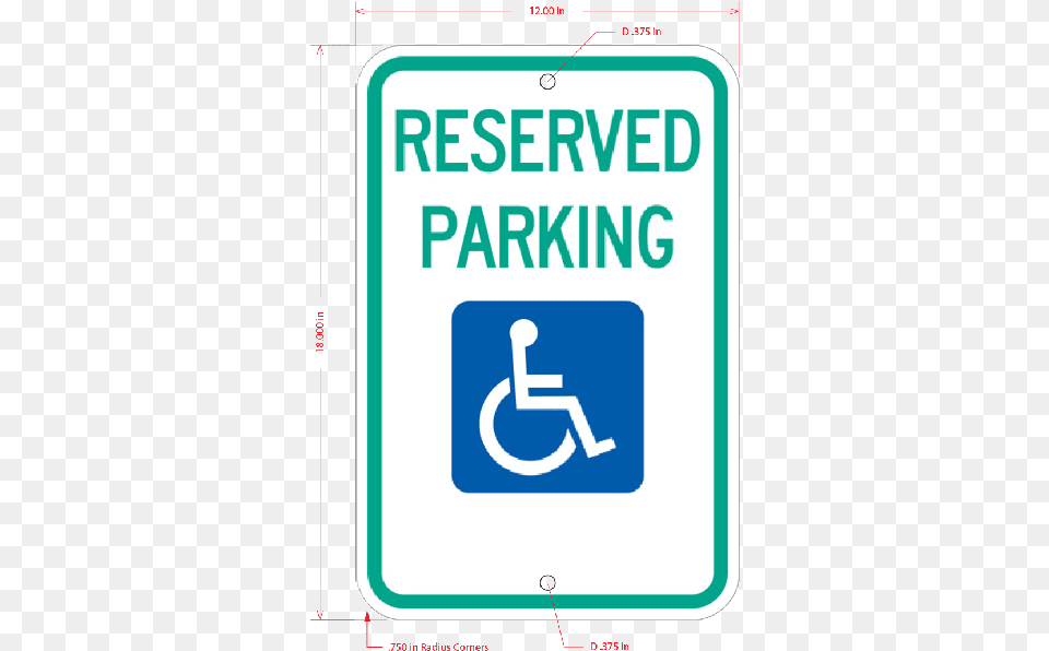 Reserved Handicap Parking Sign With Symbol Parking Sign, Road Sign, First Aid, Electronics, Hardware Free Transparent Png