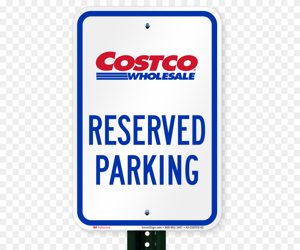 Reserved Parking Sign Costco Wholesale Sku Costco, Symbol, Bus Stop, Outdoors, Road Sign Png