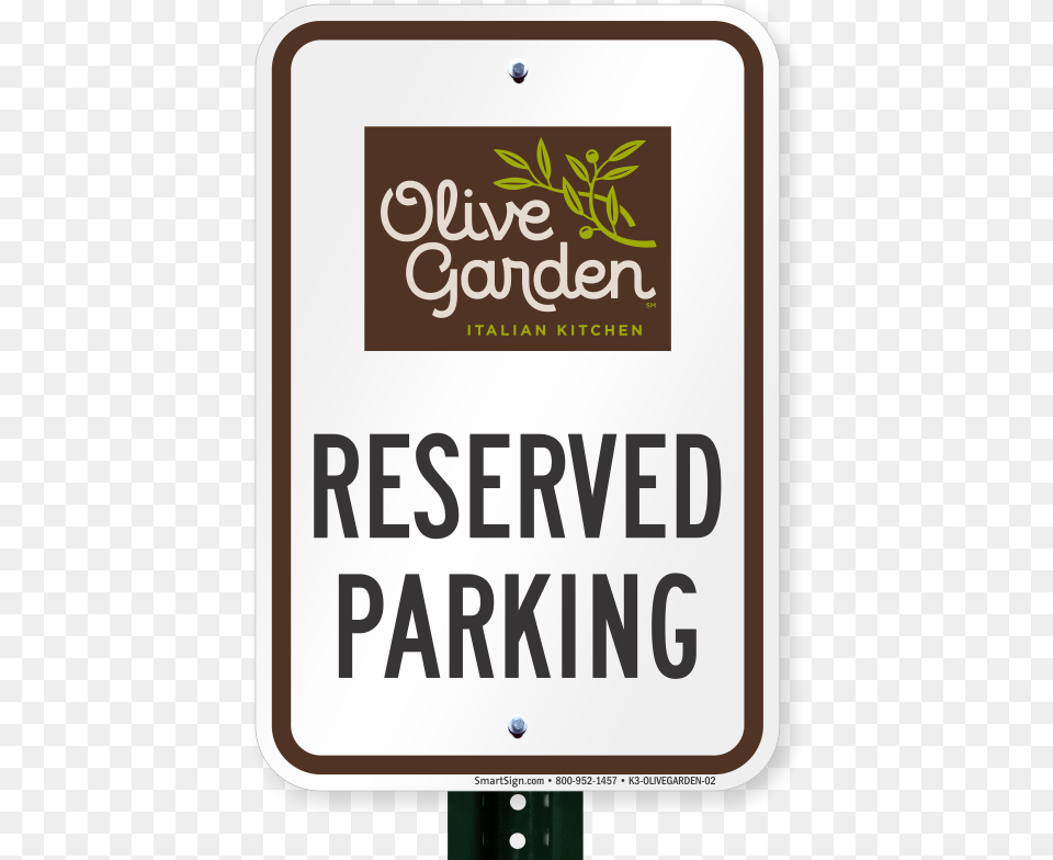 Reserved Parking Sign Olive Garden Olive Garden Email Delivery, Symbol, Advertisement, Electronics, Mobile Phone Free Png Download