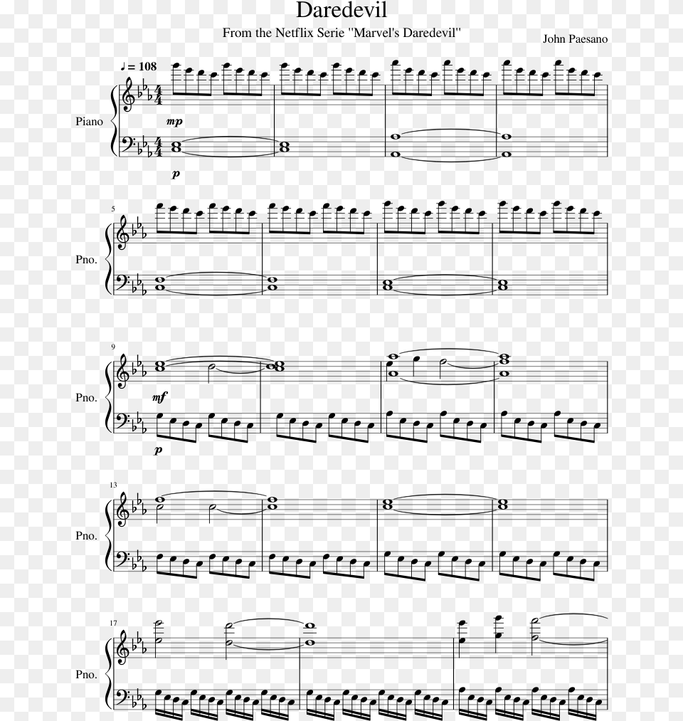 Reset Piano Sheet Music, Gray Free Png Download