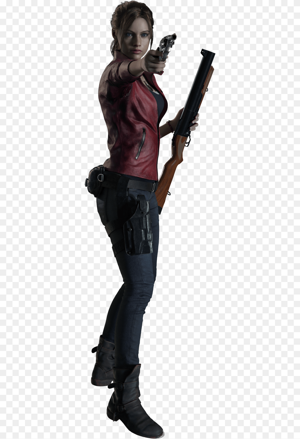 Resident Evil 2 Claire, Clothing, Pants, Weapon, Handgun Png