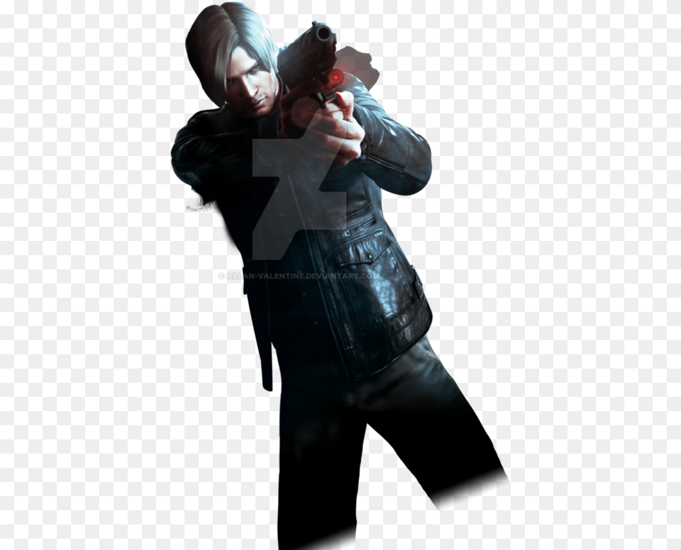 Resident Evil 6 Leon, Weapon, Clothing, Coat, Jacket Png Image
