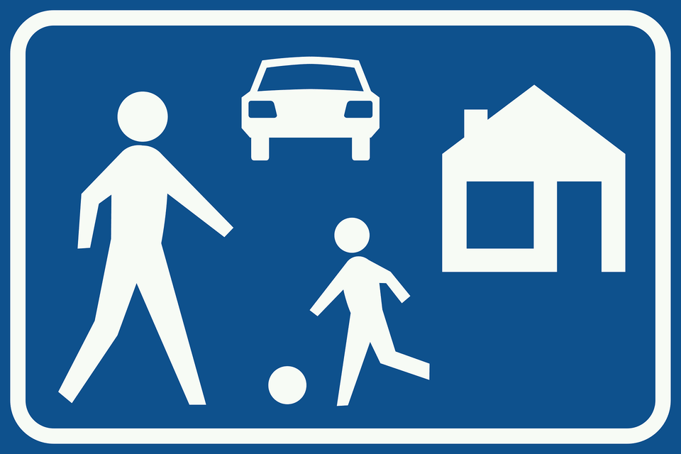 Residential Area Living Street Sign In Netherlands Clipart, Symbol, Car, Transportation, Vehicle Free Png Download