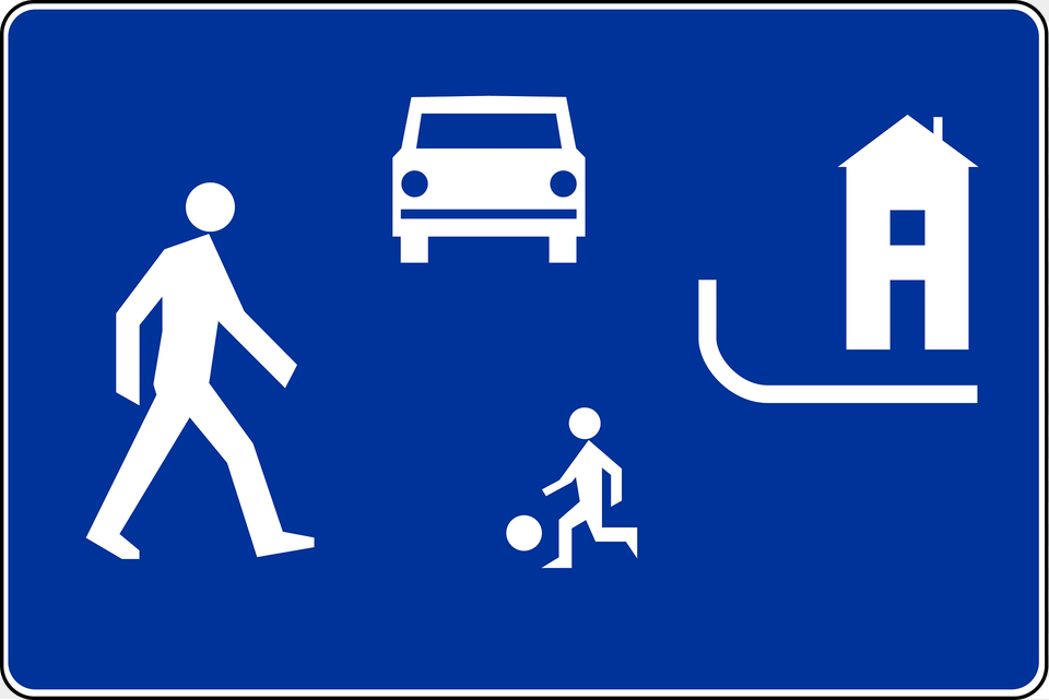 Residential Area Living Street Sign In Poland Clipart Free Transparent Png