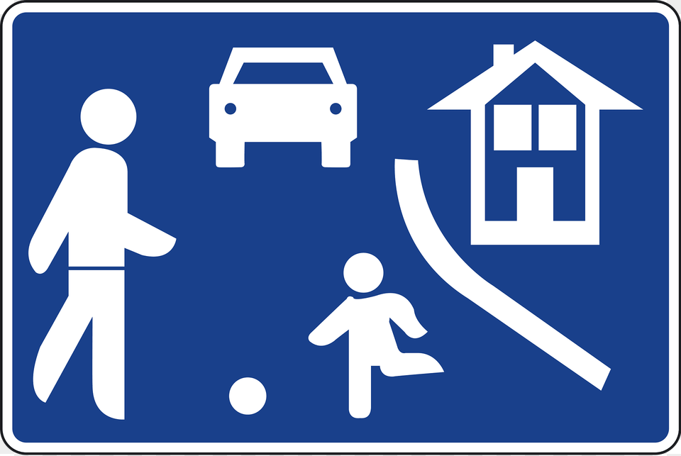 Residential Area Living Street Sign In Spain Clipart, Symbol, Road Sign, Shark, Sea Life Png Image
