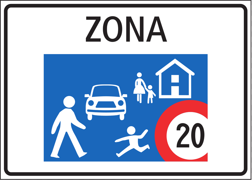 Residential Area Living Street Sign In Switzerland Clipart, Symbol, Car, Transportation, Vehicle Png