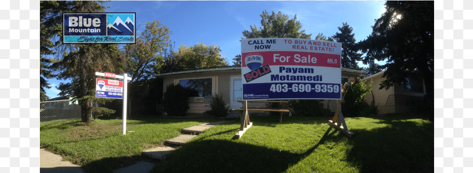 Residential Real Estate 4 X 8 Sign With Sold Sticker Real Estate, Tree, Summer, Plant, Grass Png