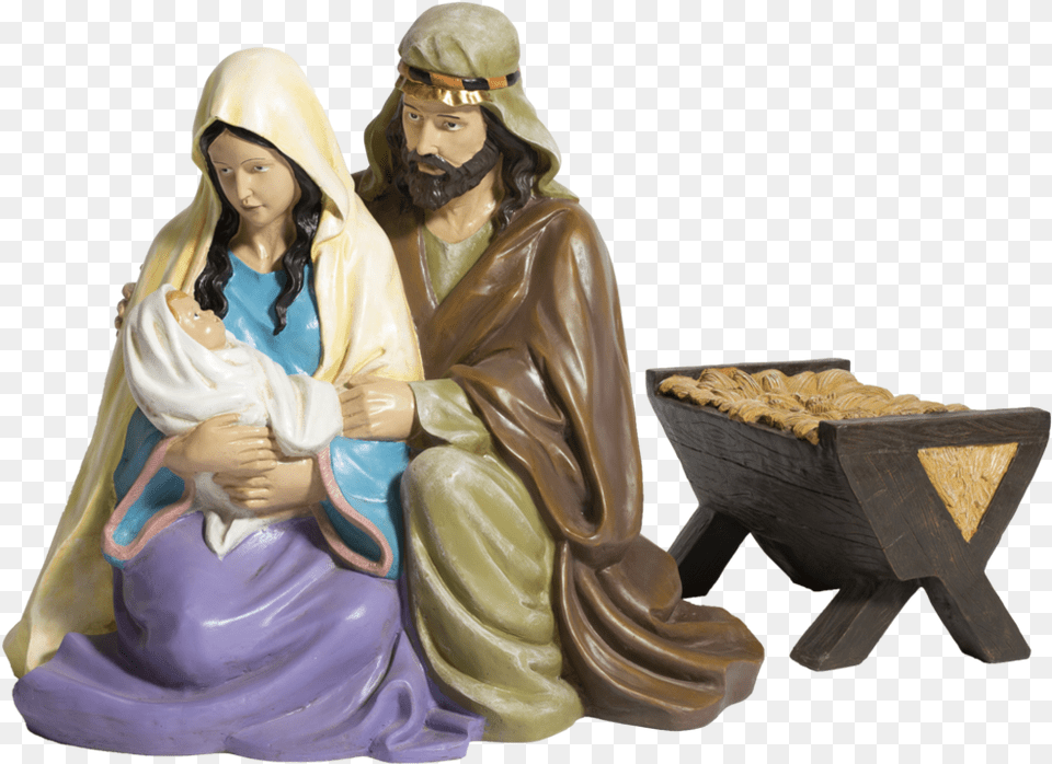 Resin Life Size Nativity Scene, Figurine, Adult, Female, Person Png Image