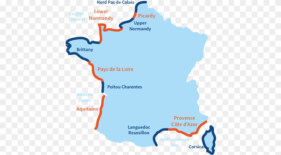 Resorts And Beaches In France Seaside Resorts In France Map, Chart, Plot, Atlas, Diagram Free Png