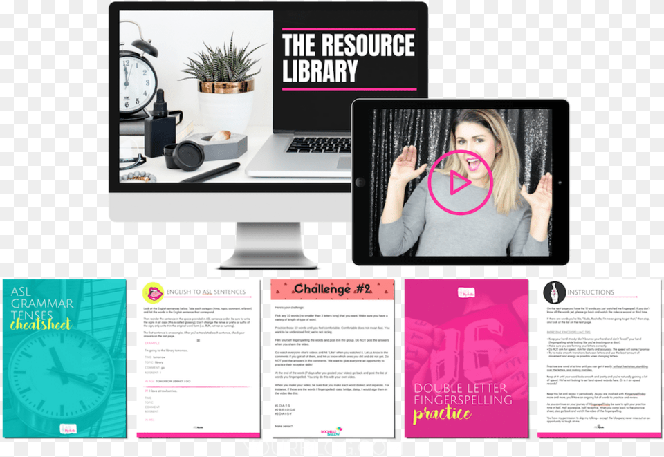 Resource Library Mockup Prefooter Flyer, Advertisement, Poster, Adult, Woman Free Png