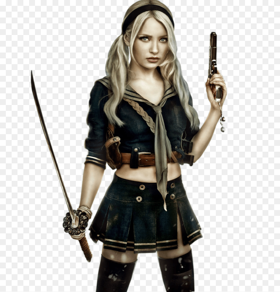 Resource Stock Model Emily Browning Sucker Punch, Weapon, Sword, Teen, Female Png Image