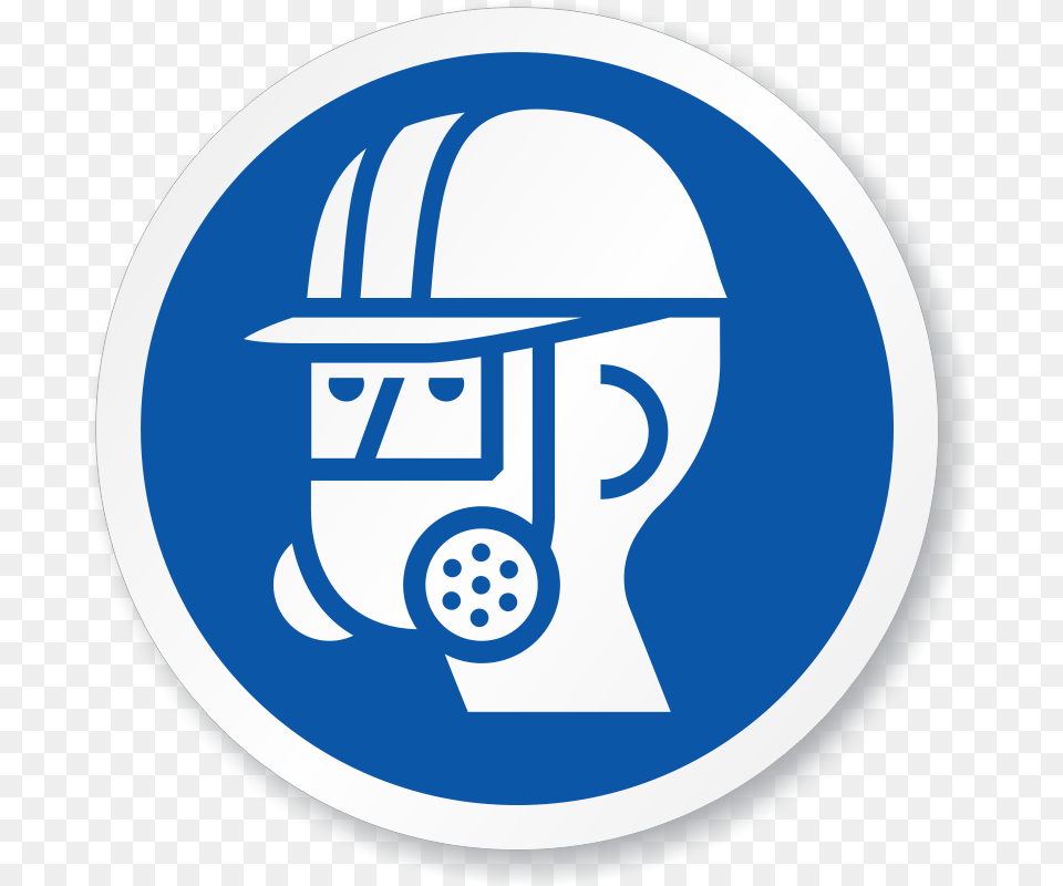 Respirator Required Signs Wear Your Respirator Signs, Helmet, American Football, Football, Person Free Png
