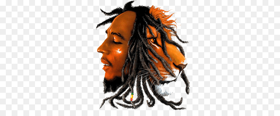 Responsive Image Quot Bob Marley With Lion, Art, Person, Head, Animal Free Png