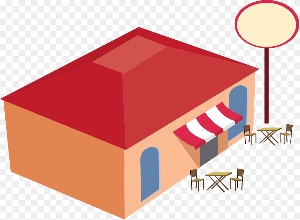 Restaurant Building Clipart, Chair, Furniture, Box, Cardboard Png Image