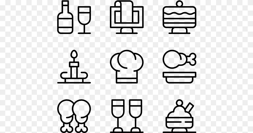 Restaurant Couple Icon Transparent Background, Gray Png Image