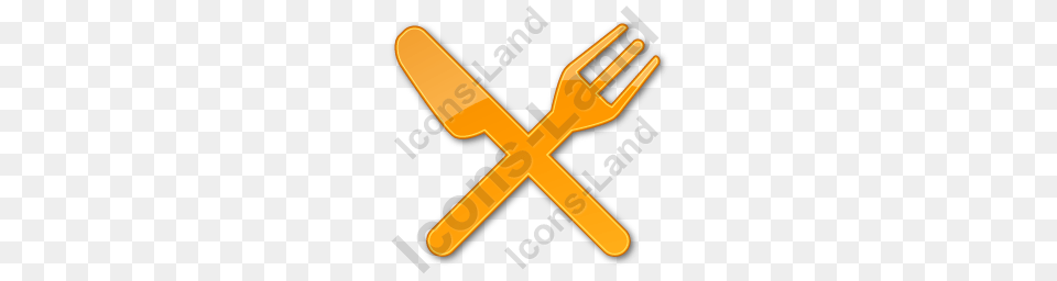 Restaurant Fork Knife Crossed Plain Orange Icon Pngico Icons, Cutlery, Device, Grass, Lawn Png