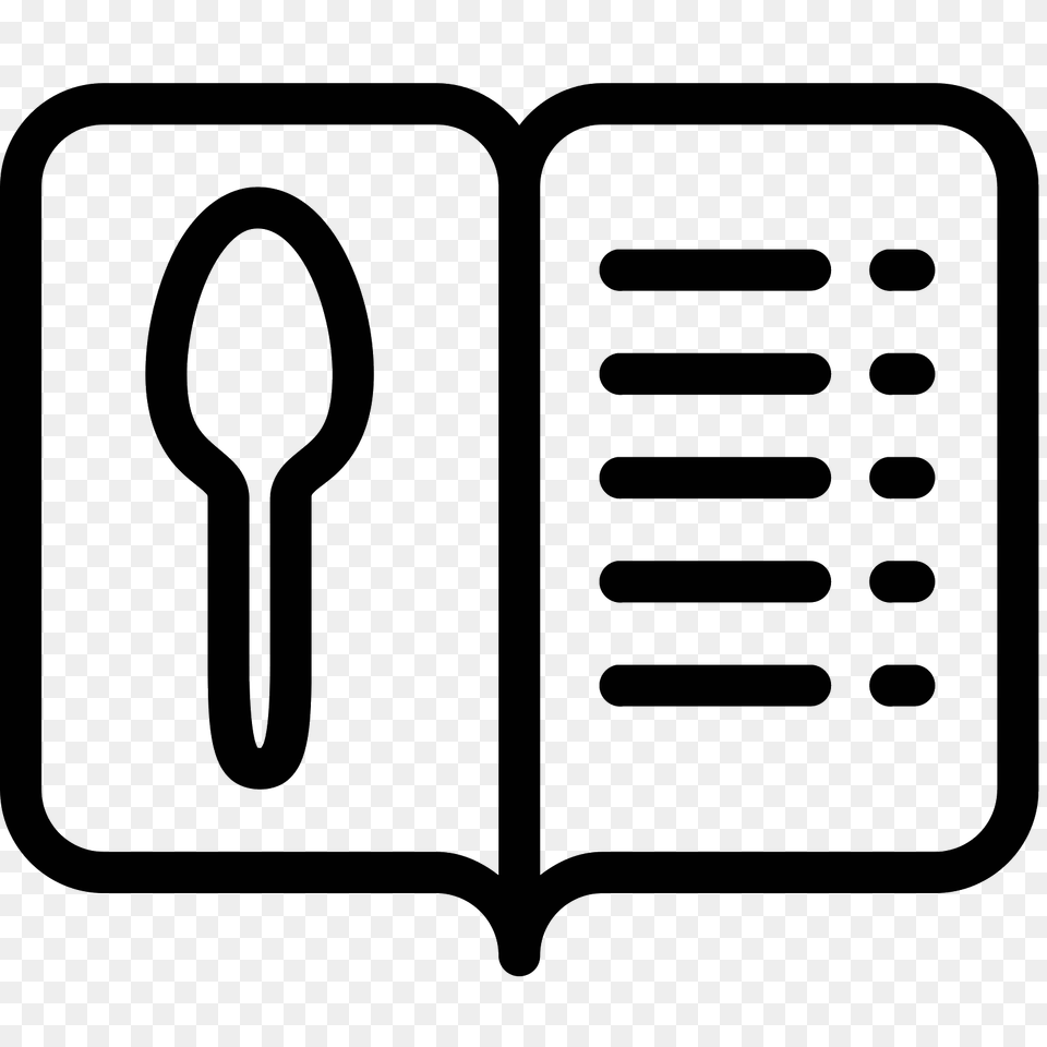 Restaurant Menu Icon, Gray Png