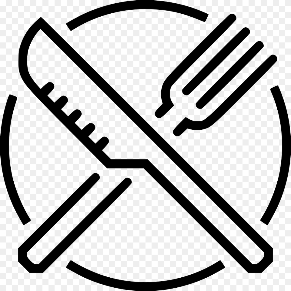 Restaurant Service Nutrition Symbol Black White, Cutlery, Fork, Bow, Weapon Png