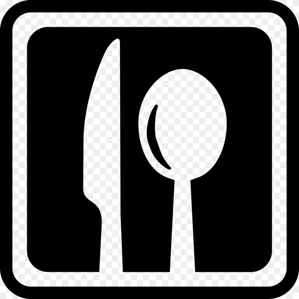 Restaurant Square Interface Symbol With A Knife And A Spoon, Cutlery, Fork Free Png Download