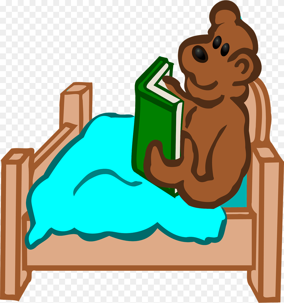 Resting Bear Clipart, Person, Reading, Animal, Mammal Free Png