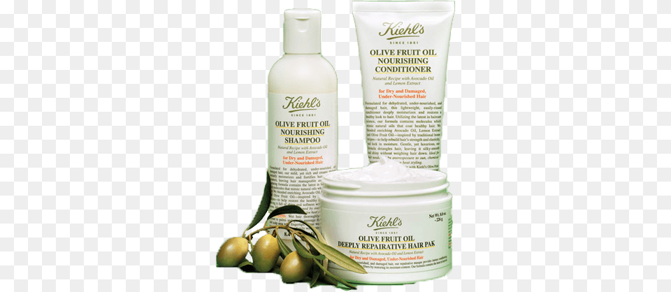Restores Dehydrated Damaged Hair Kiehl39s Nourishing Olive Fruit Oil Conditioner, Bottle, Plant, Lotion, Herbs Png