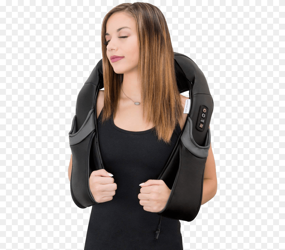 Restorology Heated Shiatsu Massager For Neck Shoulders Massage, Woman, Person, Hand, Finger Png