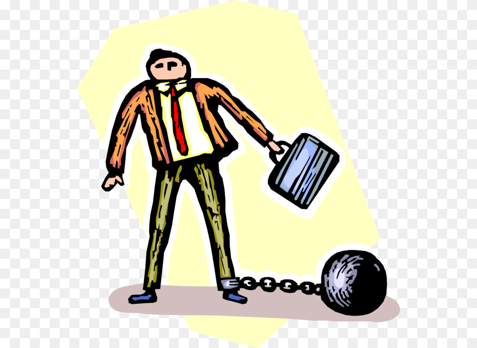 Restrained Businessman With Ball And Chain, Person, Face, Head Free Png