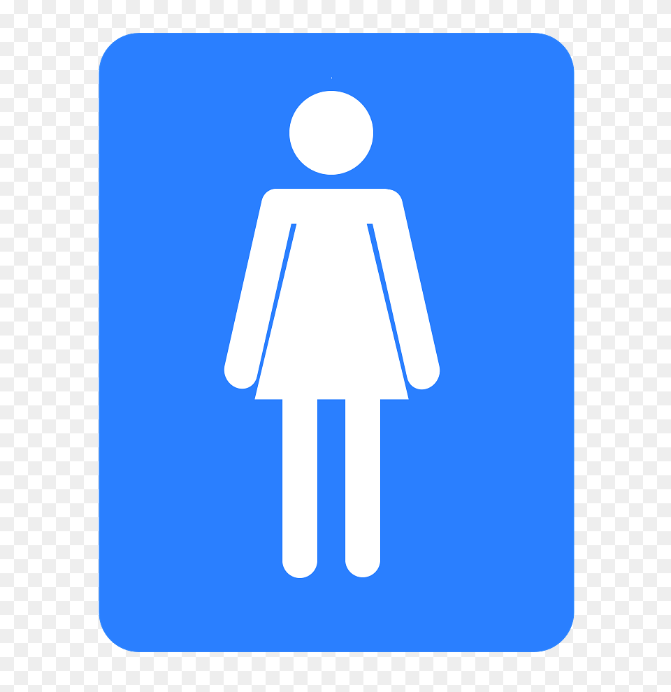 Restroom For Women Blue Icon, Sign, Symbol, Road Sign Free Png