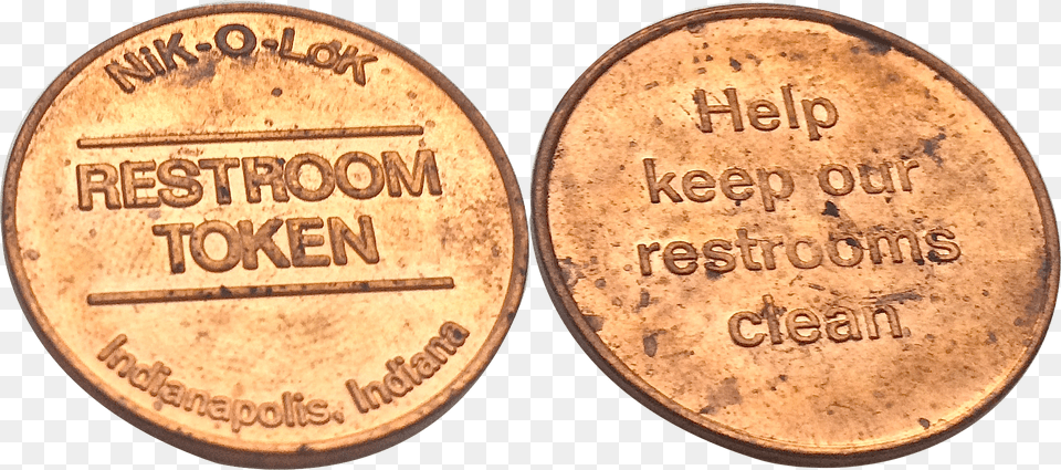Restroom Token One Cent 1939 Usa Png Image