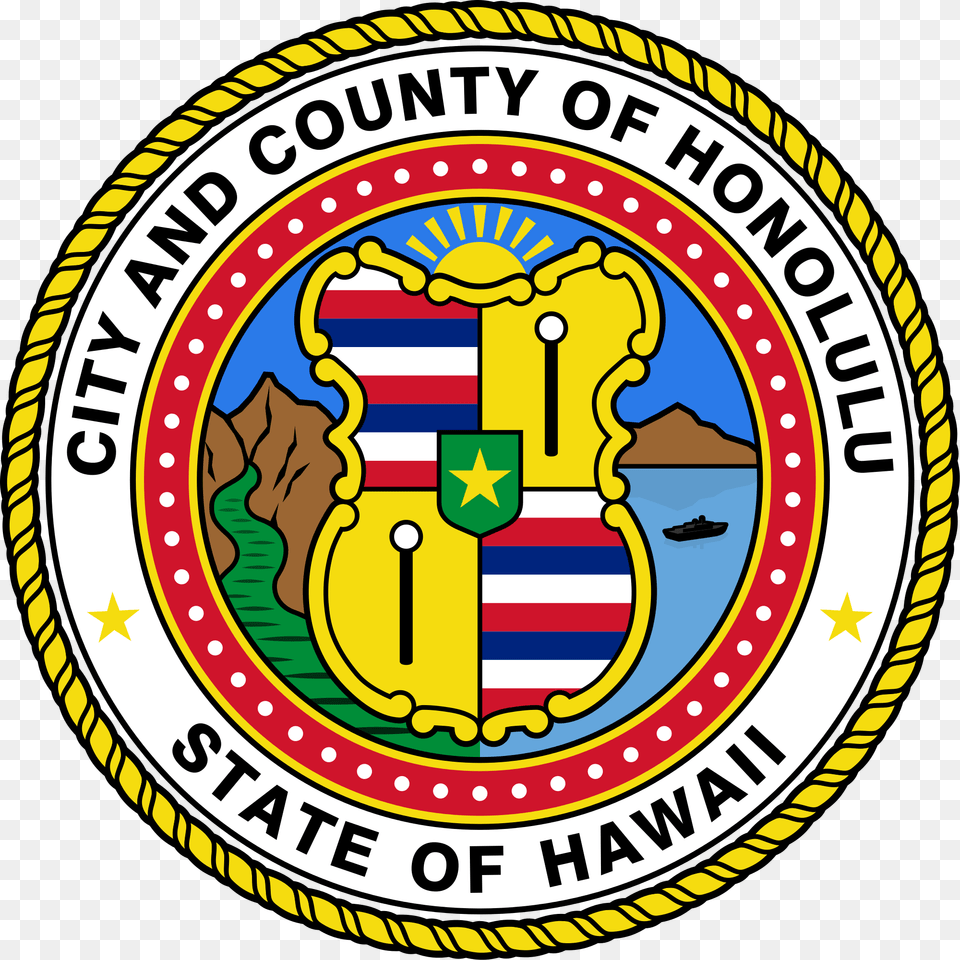 Result For City And County Of Hawaii Honolulu County Seal, Badge, Emblem, Logo, Symbol Free Png