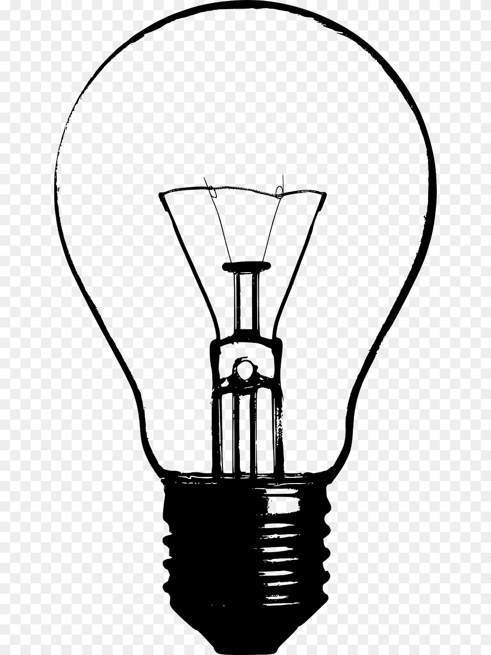 Result For Lightbulb Stencil Light Bulb Drawing Vintage Light Bulb Clip Art, Accessories, Jewelry, Necklace Png Image