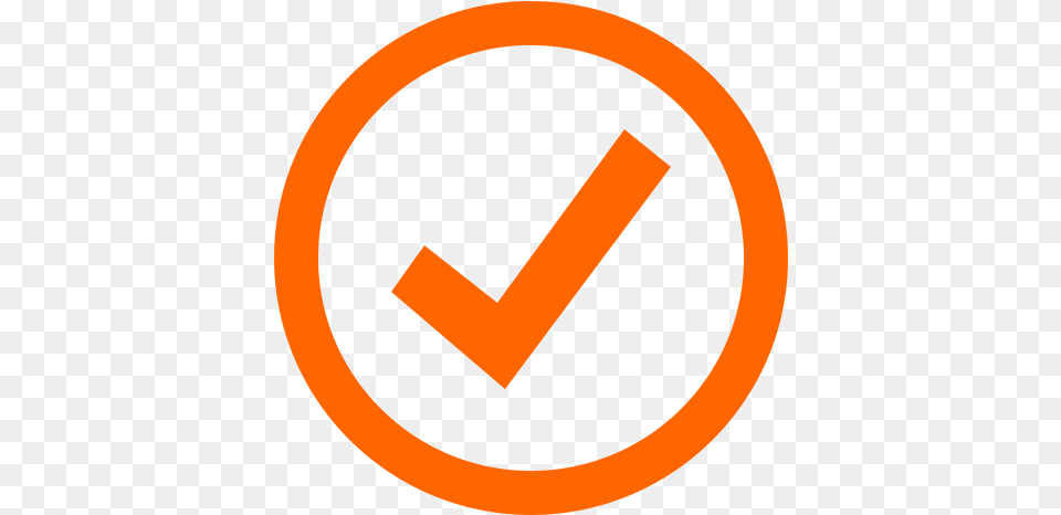 Results Icon Vector Graphics Full Size Orange Tick, Sign, Symbol, Logo, Disk Free Png Download