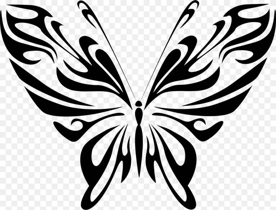Resumen Animales Negro Mariposa Mosca Insectos Butterfly Images Line Art, Gray Free Transparent Png