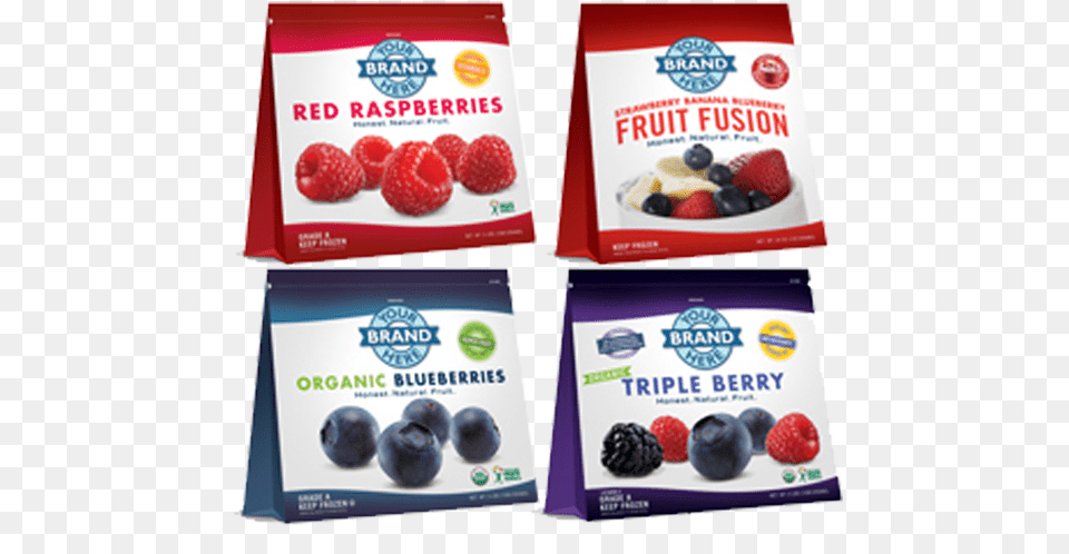 Retail Packaging Frozen Fruit Brand, Berry, Food, Plant, Produce Free Transparent Png