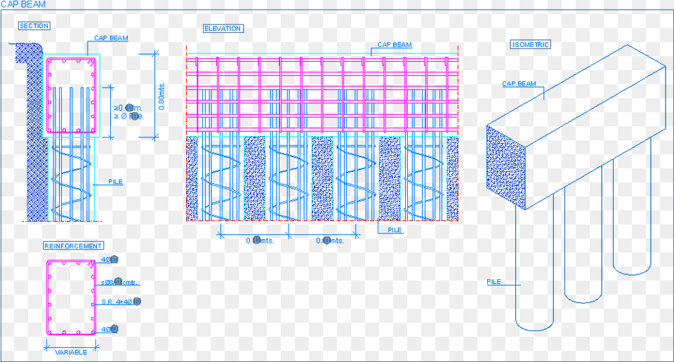 Retaining Detallesconstructivos Net Bored Capping Beam Sheet Pile, Cad Diagram, Diagram Free Transparent Png
