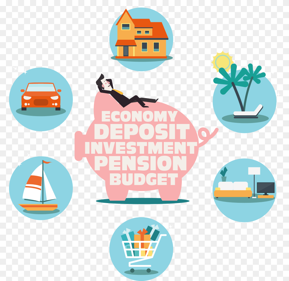 Retirement Plan Illustration, Person, Piggy Bank, Advertisement, Face Png